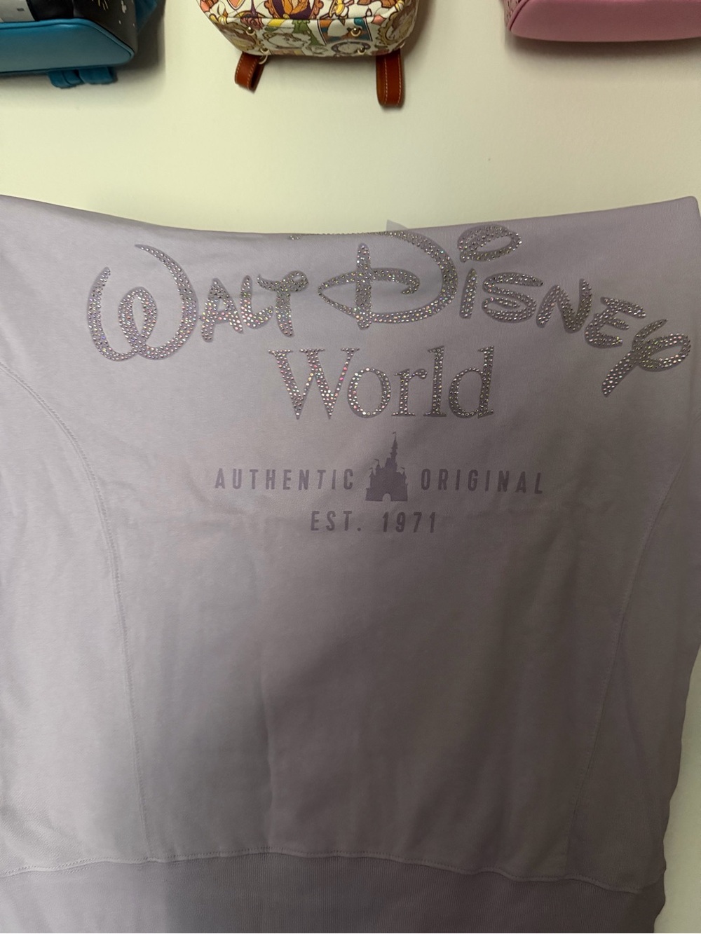 Disney Lavender Rhinestone Logo Sweatshirt